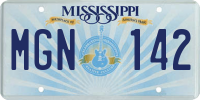 MS license plate MGN142