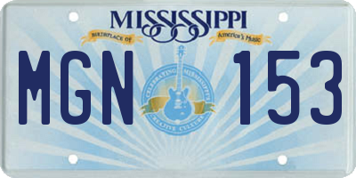 MS license plate MGN153