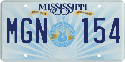 MS license plate MGN154