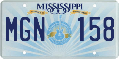 MS license plate MGN158