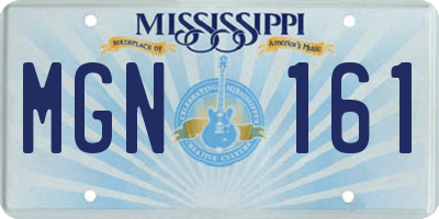 MS license plate MGN161