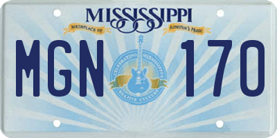 MS license plate MGN170