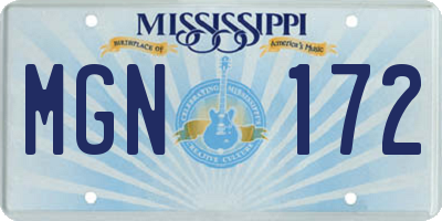 MS license plate MGN172