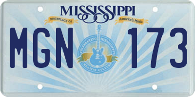 MS license plate MGN173