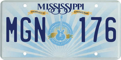 MS license plate MGN176