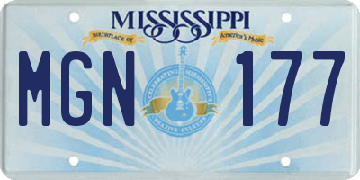 MS license plate MGN177