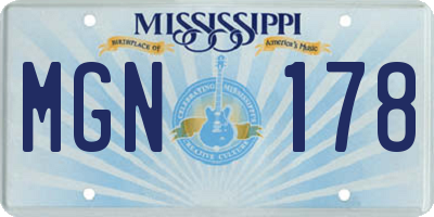 MS license plate MGN178