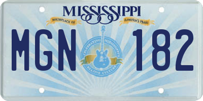 MS license plate MGN182