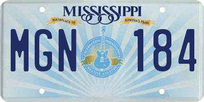 MS license plate MGN184