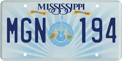 MS license plate MGN194