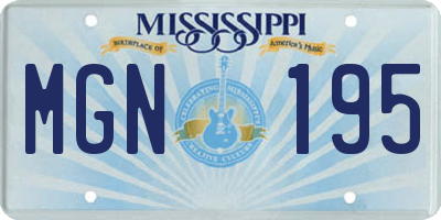 MS license plate MGN195