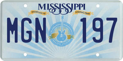MS license plate MGN197