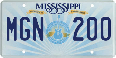 MS license plate MGN200