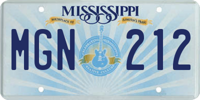 MS license plate MGN212