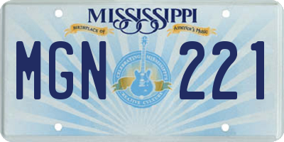 MS license plate MGN221