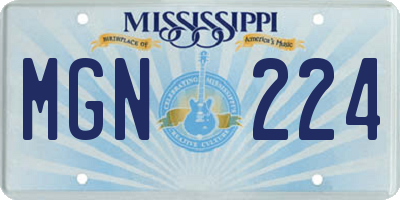 MS license plate MGN224
