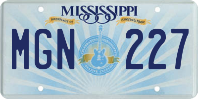 MS license plate MGN227