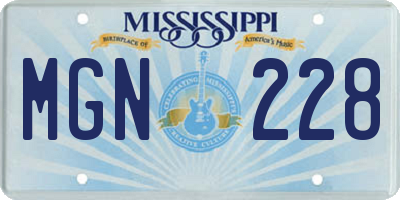 MS license plate MGN228