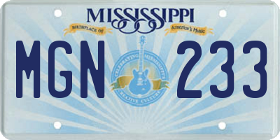 MS license plate MGN233