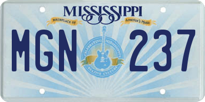 MS license plate MGN237