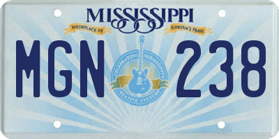 MS license plate MGN238