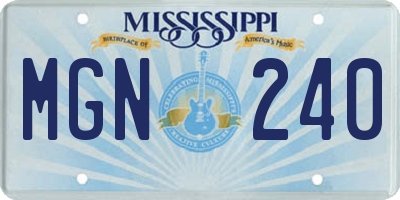 MS license plate MGN240