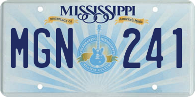 MS license plate MGN241