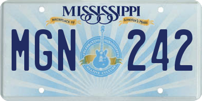 MS license plate MGN242