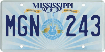 MS license plate MGN243