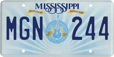 MS license plate MGN244