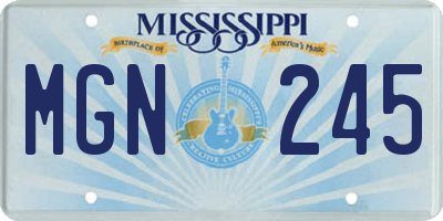 MS license plate MGN245
