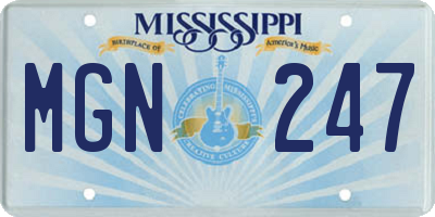 MS license plate MGN247