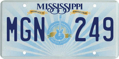 MS license plate MGN249