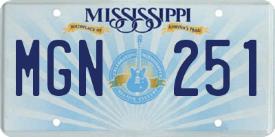 MS license plate MGN251