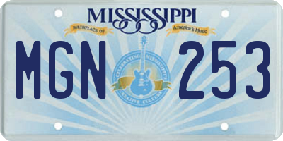 MS license plate MGN253
