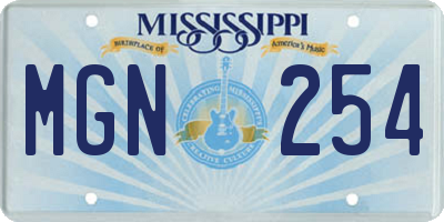 MS license plate MGN254