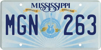 MS license plate MGN263