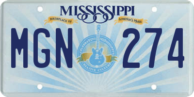 MS license plate MGN274