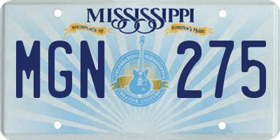 MS license plate MGN275