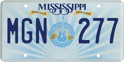 MS license plate MGN277