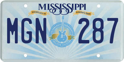 MS license plate MGN287