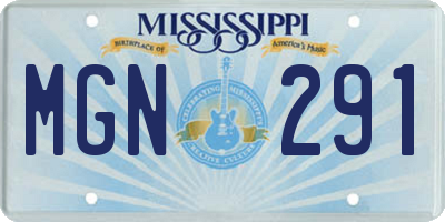 MS license plate MGN291