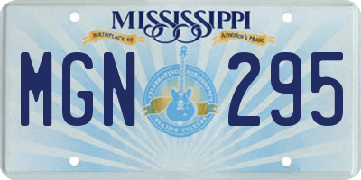 MS license plate MGN295
