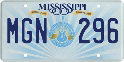 MS license plate MGN296