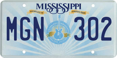 MS license plate MGN302