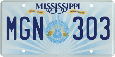 MS license plate MGN303