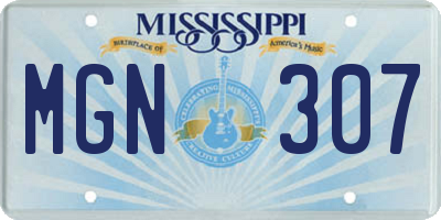 MS license plate MGN307