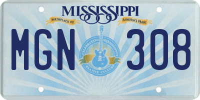 MS license plate MGN308