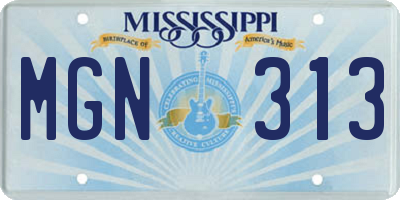 MS license plate MGN313