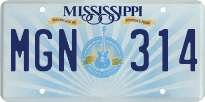 MS license plate MGN314
